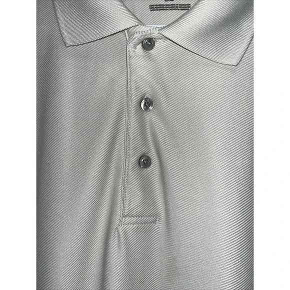 PGA Tour Polo Shirt Mens Large Tan Short Sleeve Golf Performance Good Ribbed - Picture 5 of 12